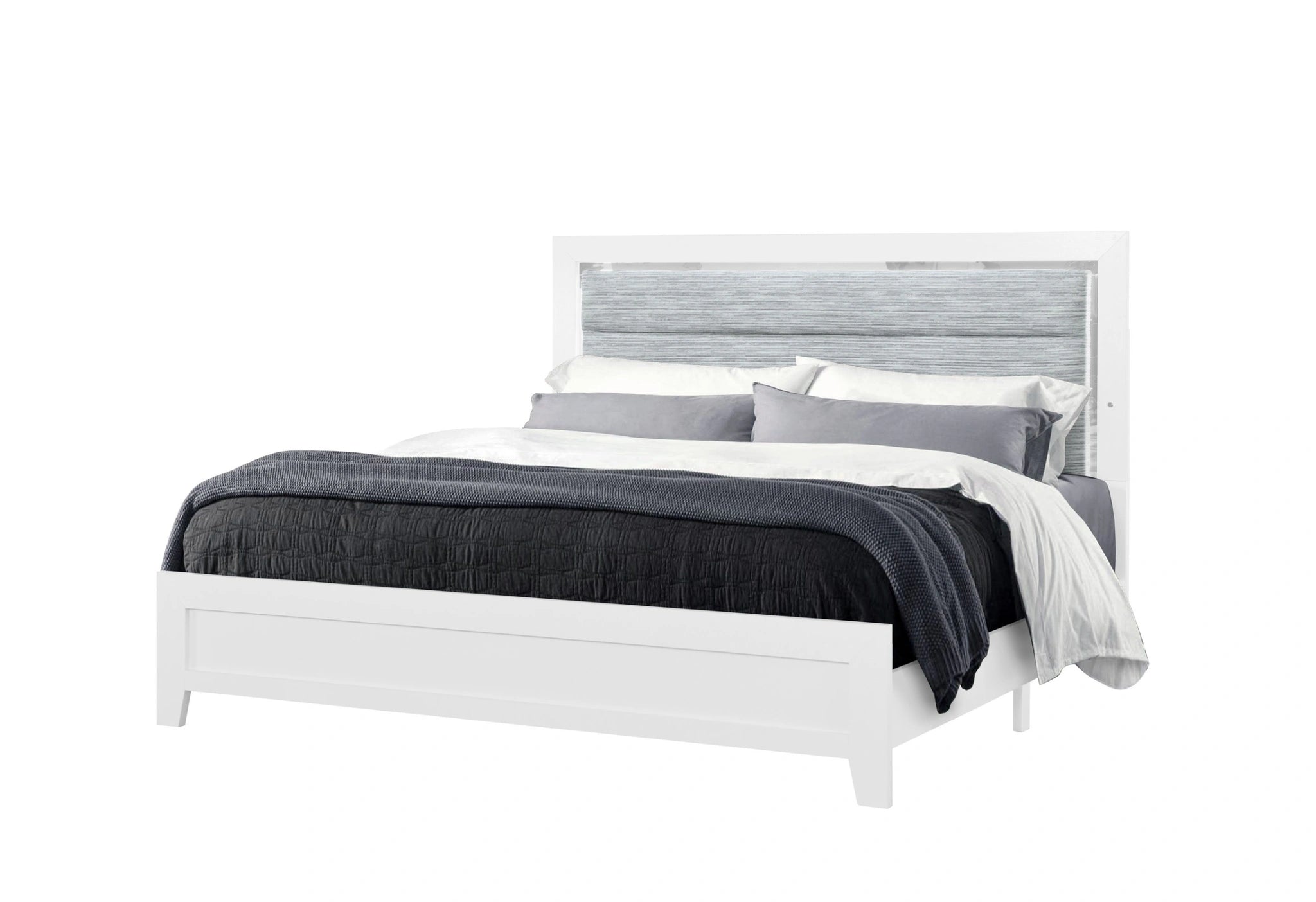 Luccia White Bed Group with LED