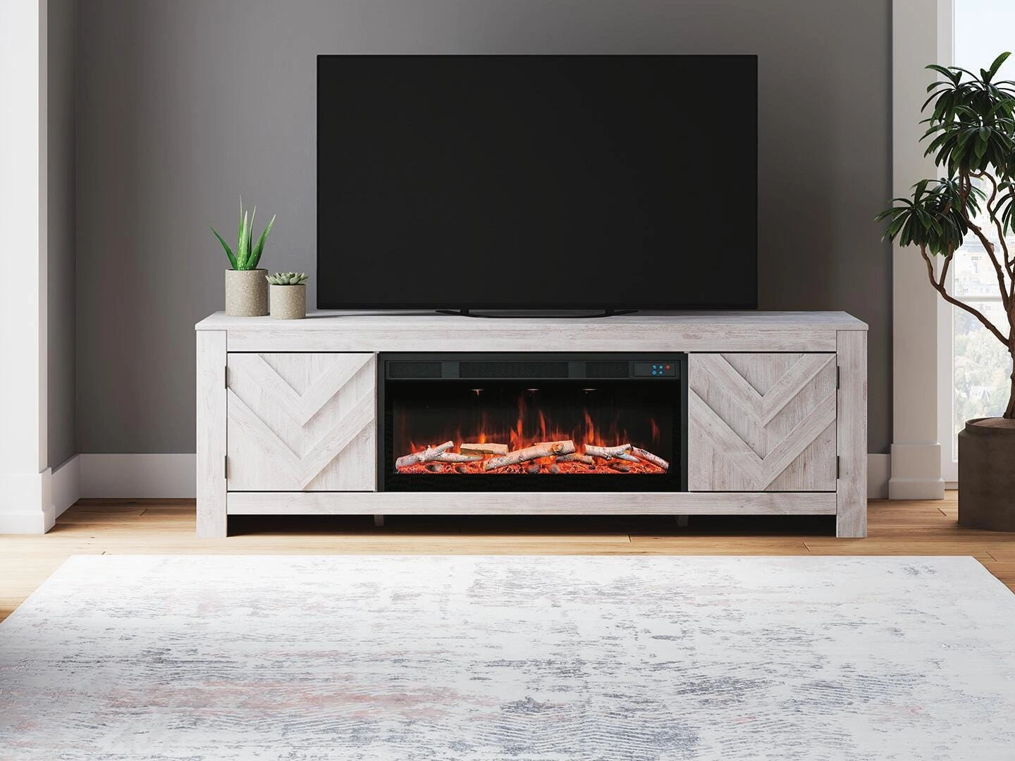 Cayboni 71" TV Stand with Electric Fireplace