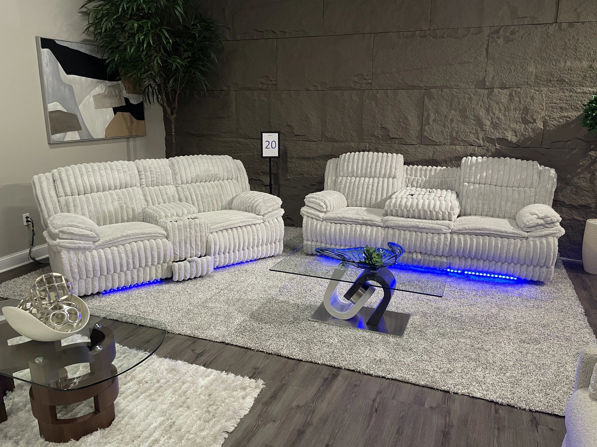 U8686 Black Pwr Rec Sofa W/ LED/Pwr Con Rec Ls W/LED/Pwr Rec W/LED
