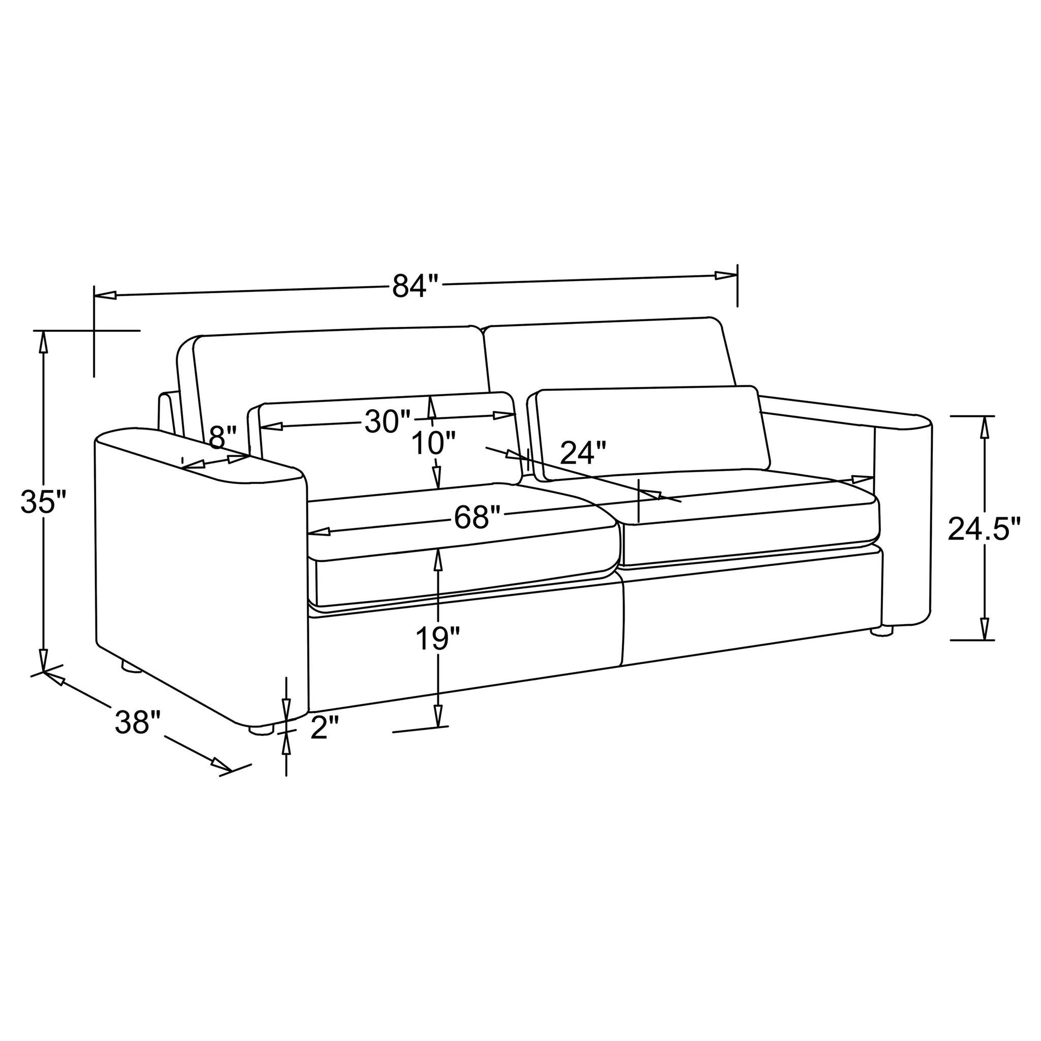 Amador Track Arm Sofa Set
