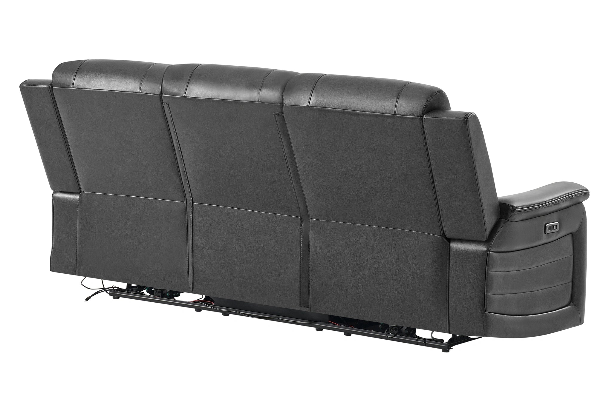 U8879 Blanche Charcoal Pwr Rec Sofa W/LED & Global Surround System